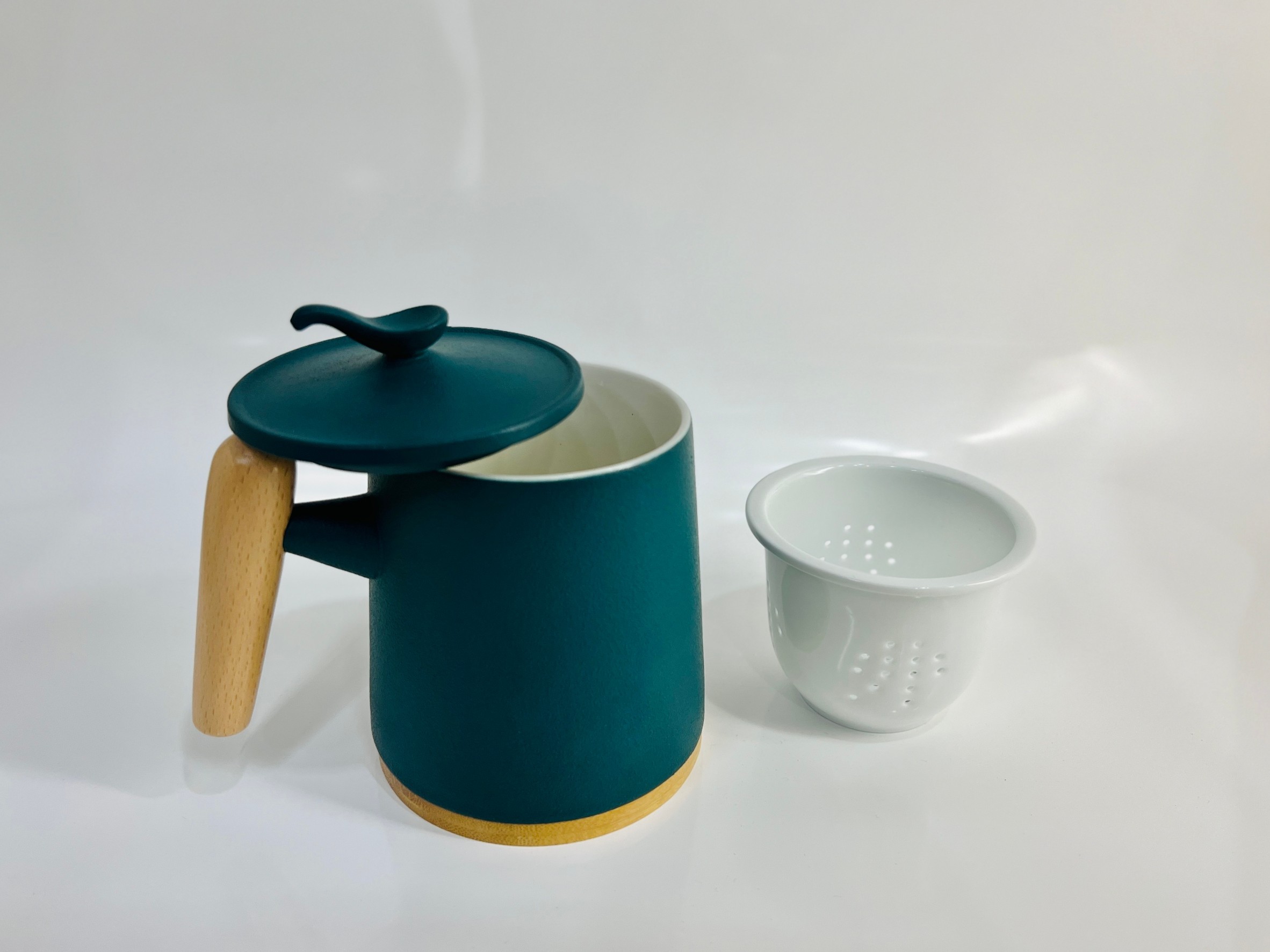 日式工匠手做馬克杯茶器組-藍綠色