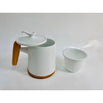 日式工匠手做馬克杯茶器組-質感白