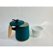 日式工匠手做馬克杯茶器組-藍綠色